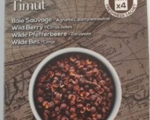 Peugeot-Saveurs-Verpackung Timut mit Abbildung einer Schale Pfefferbeeren