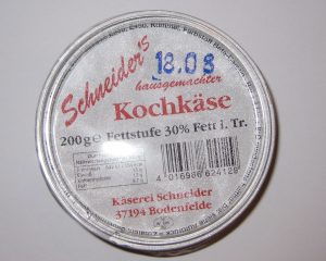 Deckel von Schneiders hausgemachtem Kochkäse mit Kümmel, 200 g