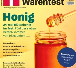 Titelblatt der Zeitschrift test, Ausgabe April 2025, mit Honig-Test