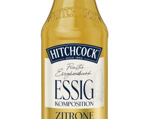 Die neue Fruchtessig-Komposition von HITCHCOCK in der Geschmacksrichtung Zitrone. (Foto: © HITCHCOCK GmbH)