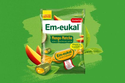 Em-eukal Mango-Matcha mit Mango, Matcha und gefülltem Bonbon