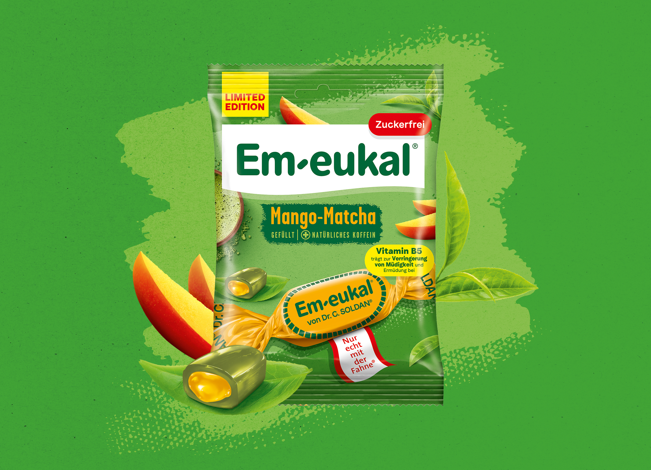 Em-eukal Mango-Matcha mit Mango, Matcha und gefülltem Bonbon