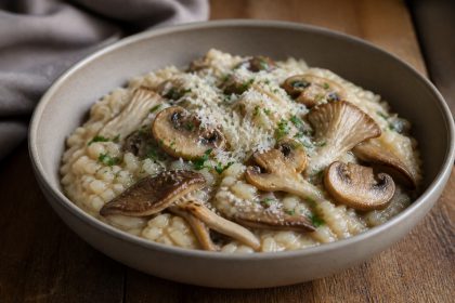 Cremiges Risotto mit Champignons, Shiitake und Austernpilzen