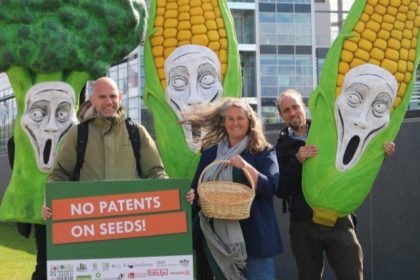 Protest gegen Saatgutpatente in Den Haag 2023