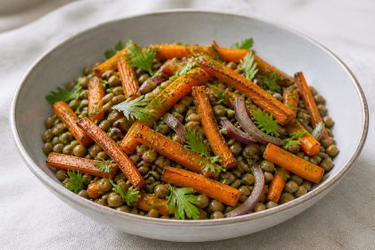 Warmer Möhren-Linsen-Salat mit Estragon-Vinaigrette