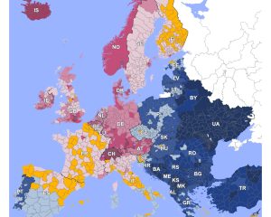NIQ Kaufkraft Europa2026: Kaufkraft je Einwohner in zweistelligen Postleitzahlgebieten mit vollständiger Farbskala und Legende.