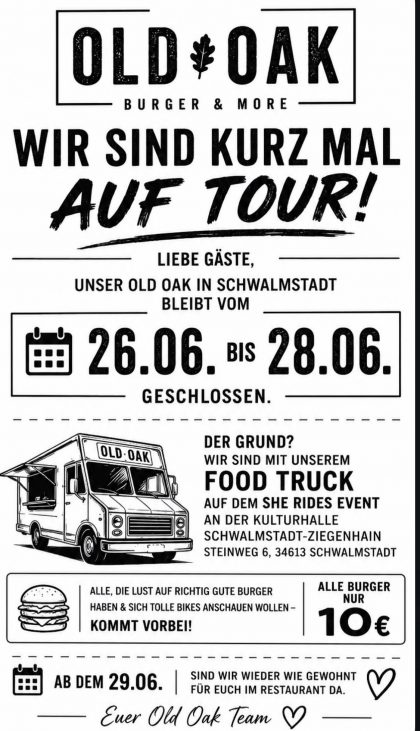 Old Oak Burger Schwalmstadt mit Foodtruck beim „She Rides Event“ in Schwalmstadt-Ziegenhain