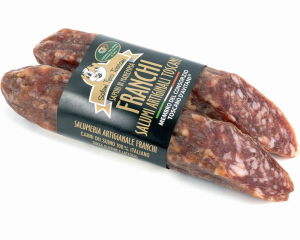 Toskana Mini-Salami der Marke FRANCHI mit grüner Produktbanderole