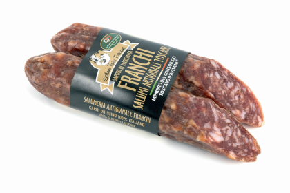 Toskana Mini-Salami der Marke FRANCHI mit grüner Produktbanderole