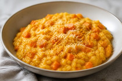 Cremiges Möhren-Risotto mit Orange, echter Vanille und Parmesan